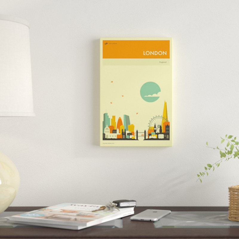 « london horizon ii », reproduction d’impression sur toile, H 12 po x l 8 po x P 0,75 po, Toile tendue, Pas de tapis