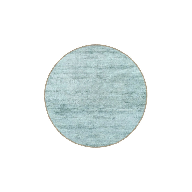 Creative Blue Colorful Patterned Decorative Carpet, Round 4'