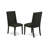 5 Piece Dining Room Furniture Set Includes a Rectangle Dining Table with X-Legs and 4 Black Linen Fabric Parsons Chairs, Wire brushed Black-442893569-442893570-442893571