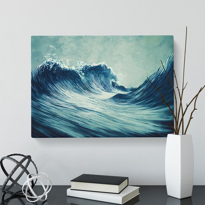 XXX-H1022-WF-3383X Evolving Japanese Wave - Wrapped Canvas Painting