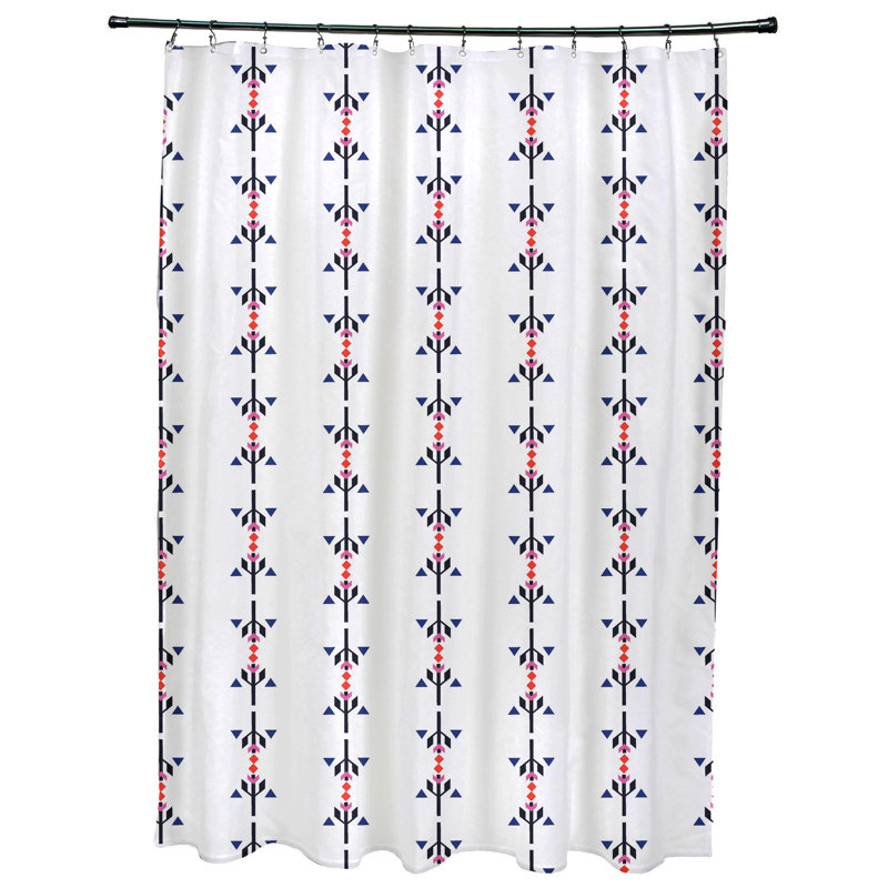 Musser Striped Shower Curtain, Orange