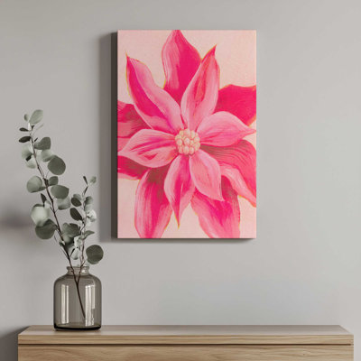 «Hot Pink Pointsettias II» par Grace Popp, reproduction d'art sur toile
