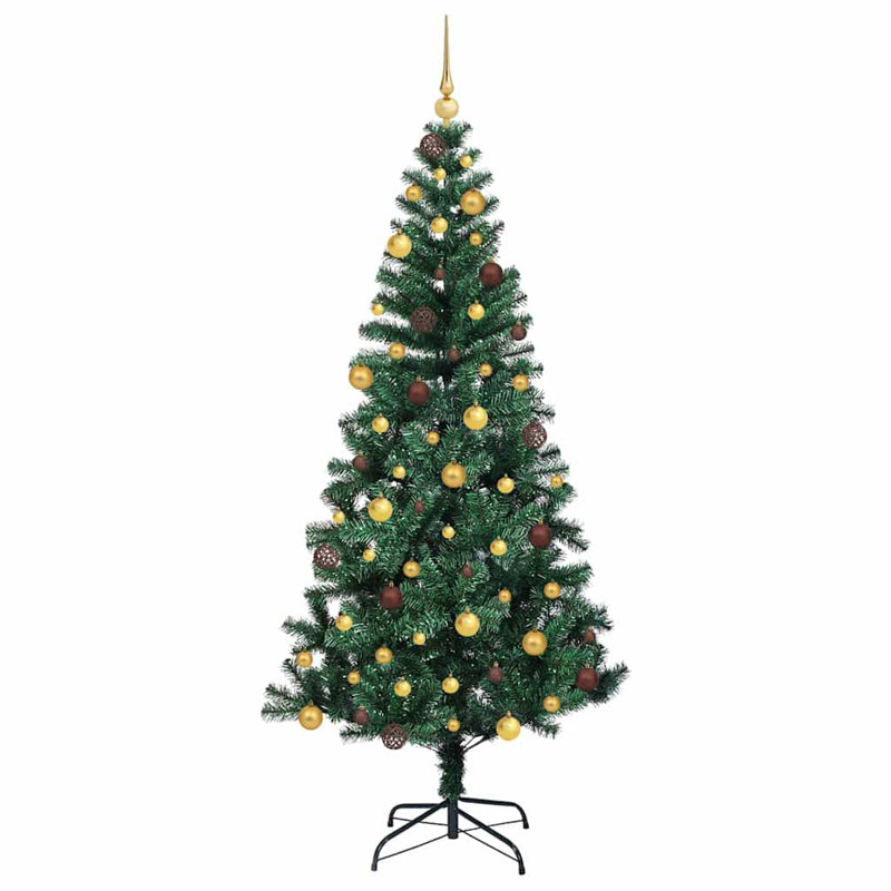 Artificial Pre-lit Christmas Tree Green PVC and Metal, 210cm H