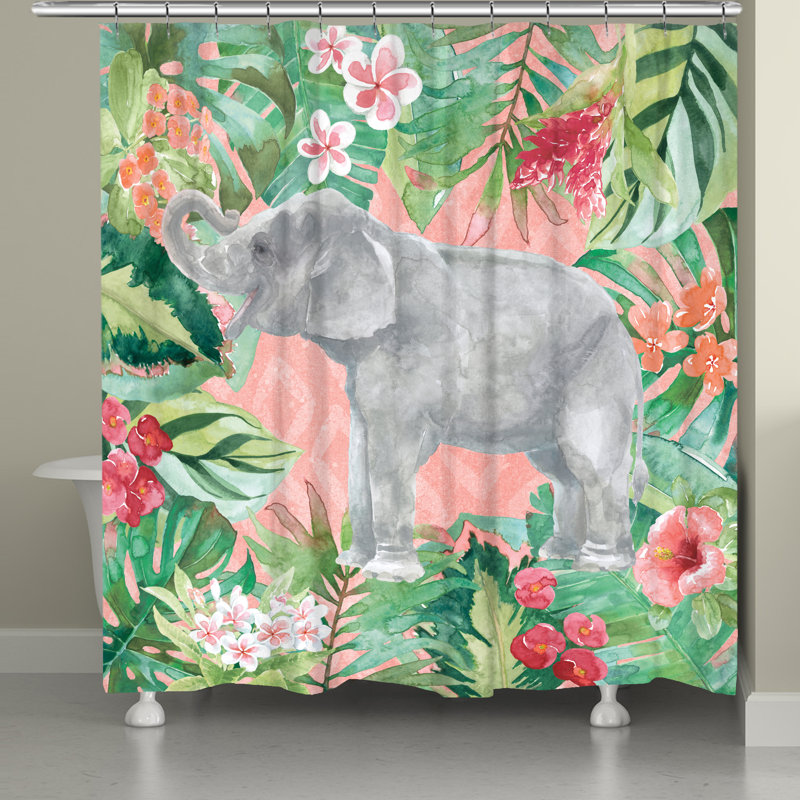 Raylee Elephant in the Jungle Shower Curtain