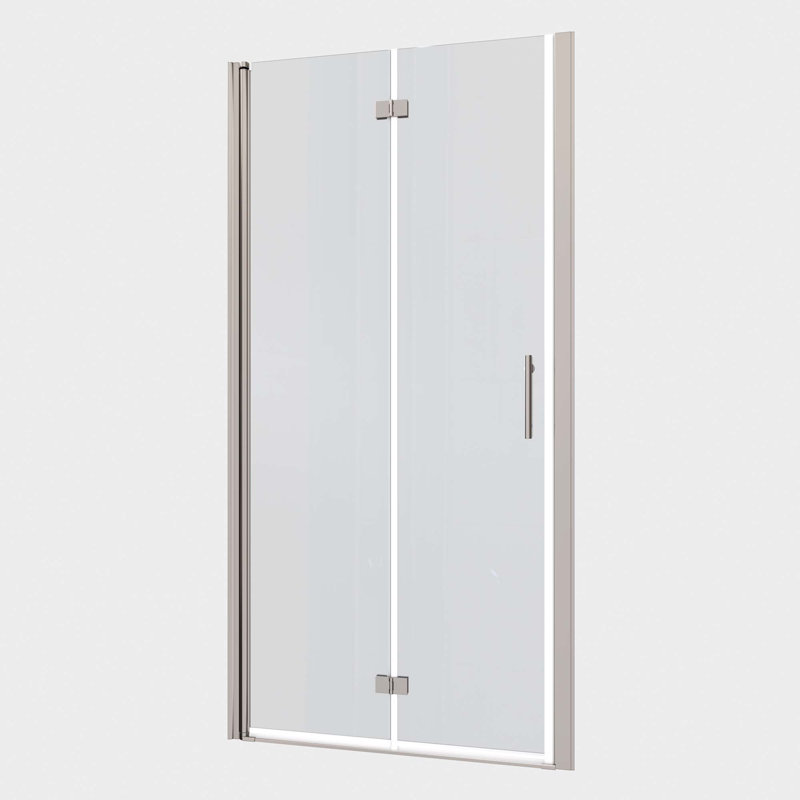 Porte de douche universelle pivotante, ouverte à l'extérieur, avec verre trempé de 1/4 po