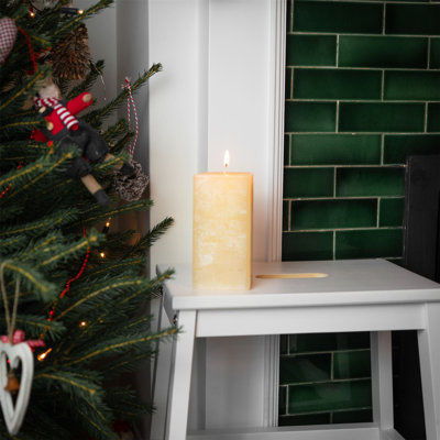 Nicola Spring - Square Vanilla Pillar Candle