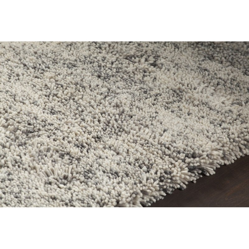Izzie Wool Abstract Area Rug in Cream/Gray, 7'9" x 10'6"