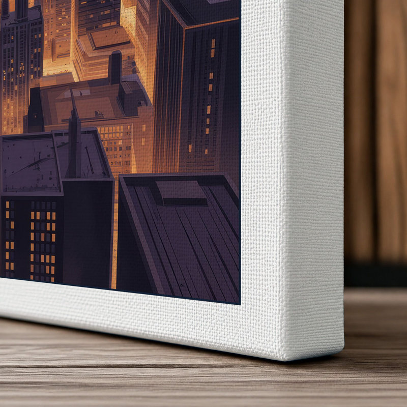 City at Dawn Modern - Wrapped Canvas, 24x16 - 61.0 x 40.6 cm, White Border