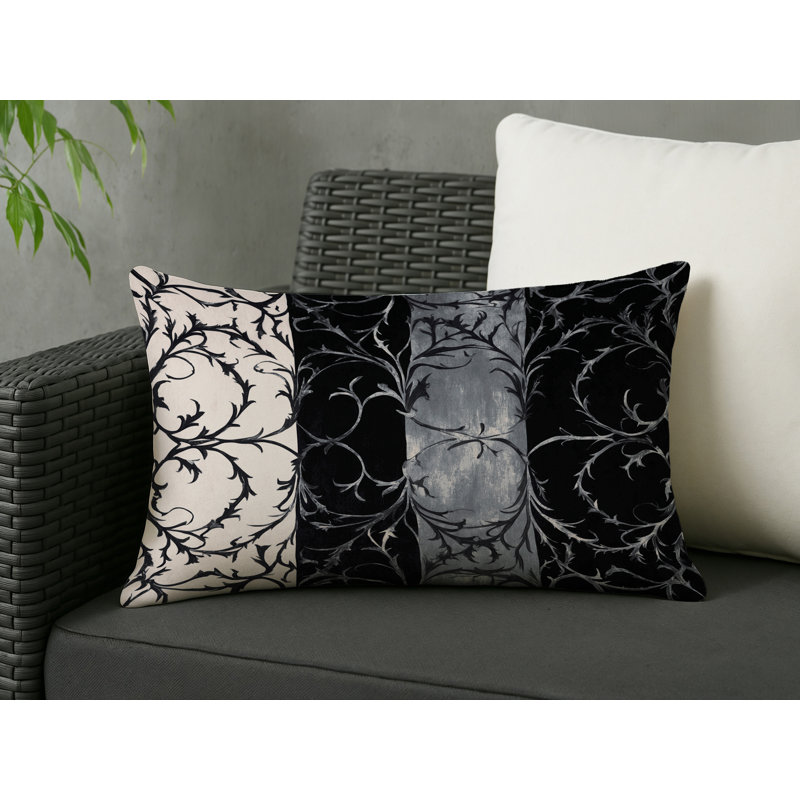 Ebony Vine Indoor And Outdoor Throw Pillow, Rectangle 25"H x 18"W