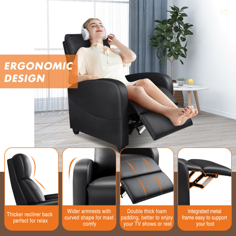 Manual Recliner Chair Winback Single Sofa