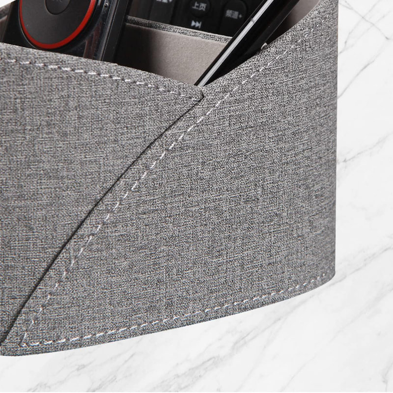 PU Leather Remote Control Holder with 3 Compartments