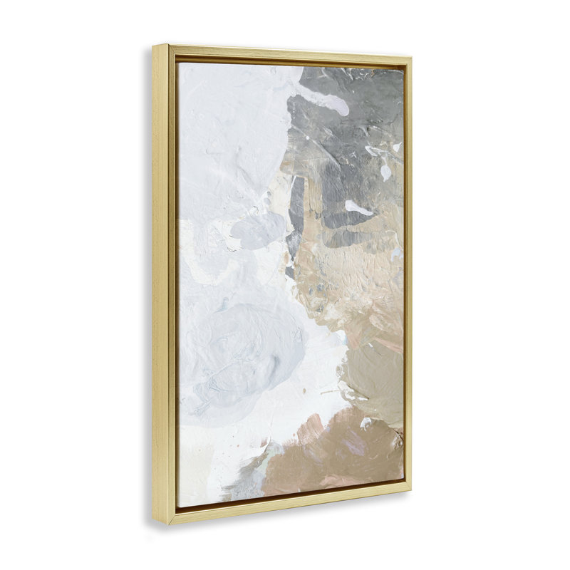 «Abstract Portrait Illusion Floater» par Dan Meneely, Cadre flottant métallique doré, H 31 po x l 25 po