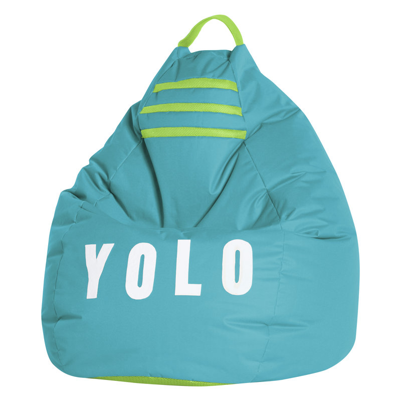 Yolo Bean Bag Chair & Lounger, Turquoise 100% Polyester