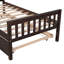 Lit simple avec lit gigogne, cadre de lit plateforme avec tête et pied de lit, pour un petit espace de vie dans la chambre à coucher, aucun sommier nécessaire