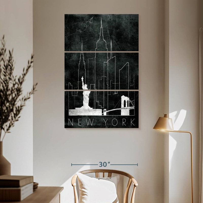 Sireci Linear NYC Skyline, 65" H x 42" W