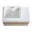 Meuble-lavabo mural 32 po avec lavabo en céramique et panneau plat en PVC, 2 portes à fermeture douce et 1 tiroir, emballage KD, panneau de particules