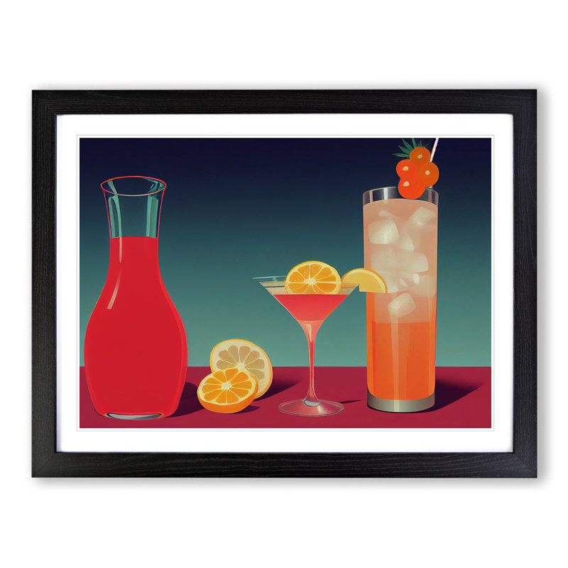 XH1022-6075X Modern Cocktail Art Vol.2 - Single Picture Frame Print, 34cm H x 46cm W x 2cm D, Black