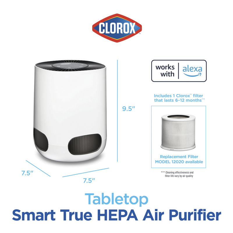 Purificateur d'air ambiant de table Clorox Smart True Hepa