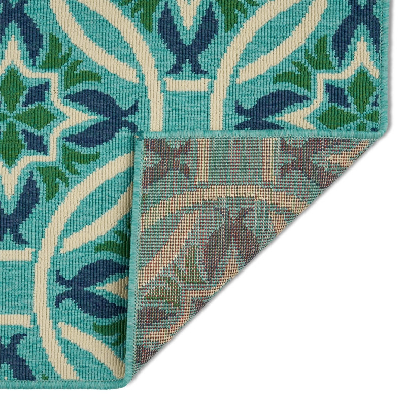 Tapis bleu rectangulaire en polypropylène 5 pi 3 po x 7 pi 6 po