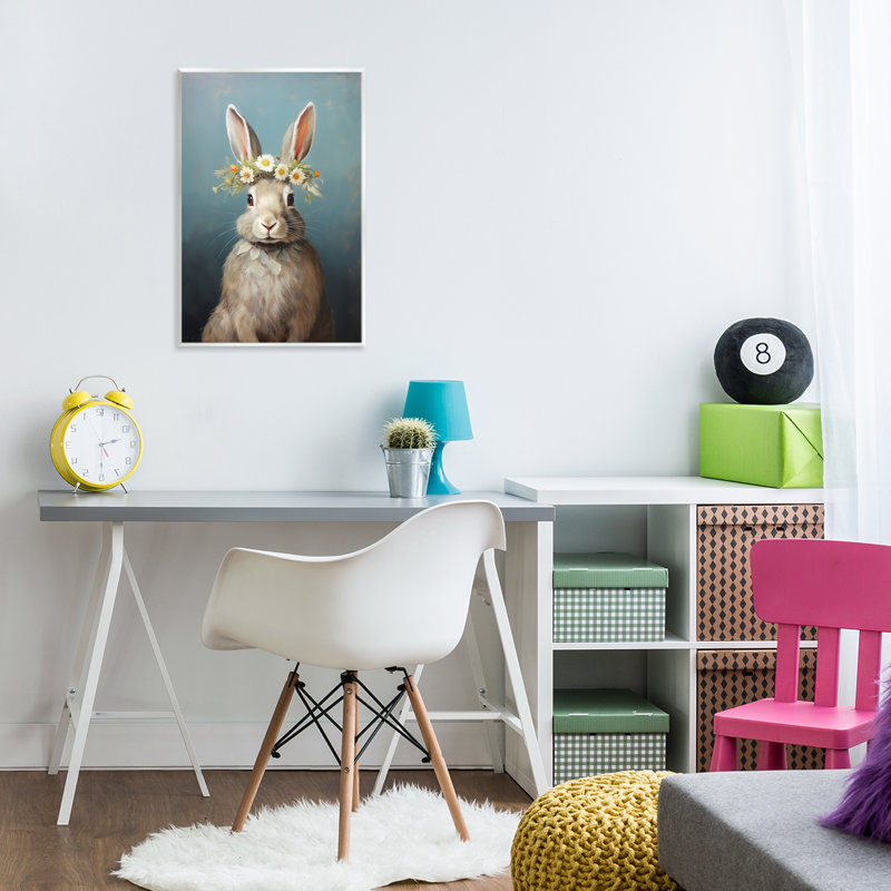 Plaque murale «Daisy Crowned Bunny» par Heidi Kuntz, H 15 po x l 10 po