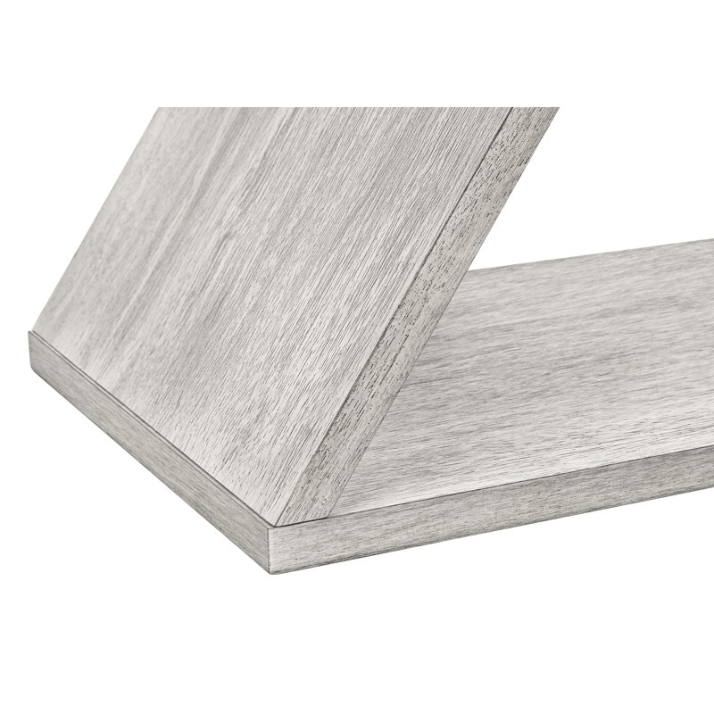 Table étroite en placage gris pour chambre à coucher, décorative et pratique haut de gamme de 24 pouces avec finition inclinée
