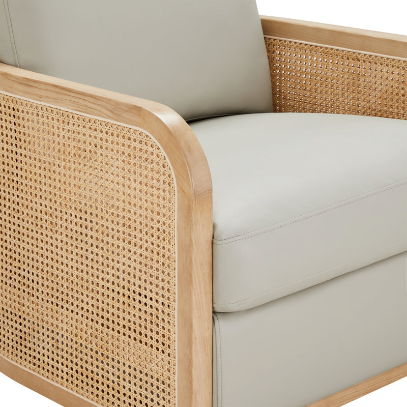 Fauteuil demi-tonneau rotatif Juliette, Cuir végétalien gris galet