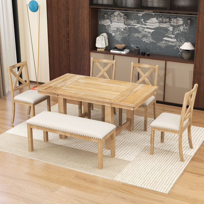 6 - Person Extendable Dining Set, Natural