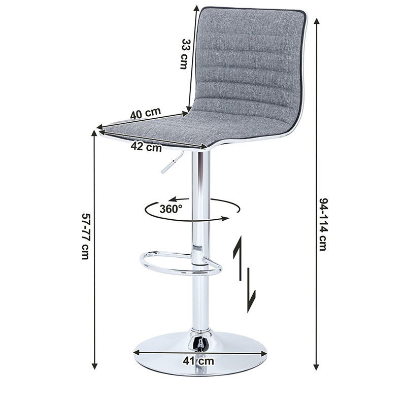 Marvale Swivel Upholstered Adjustable Height Counter Stool with Metal Frame