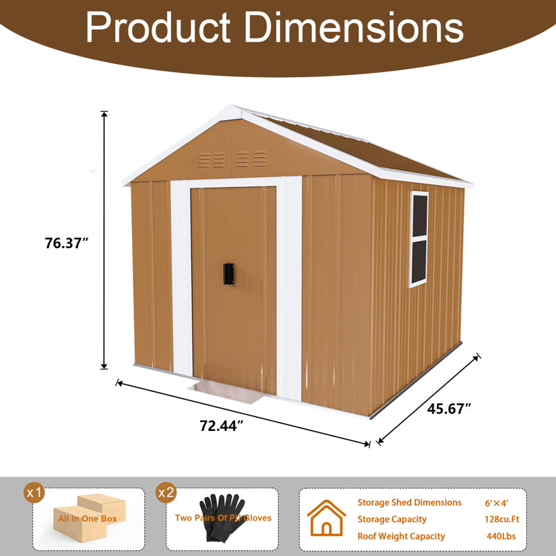 Remise de jardin d'extérieur robuste de 6 pi x 4 pi, porte verrouillable, ventilation, coussins de patio, fouillis de garage, remise en métal avec cadre stabilisé et fenêtres - idéale pour le rangement d'outils pour la pelouse,