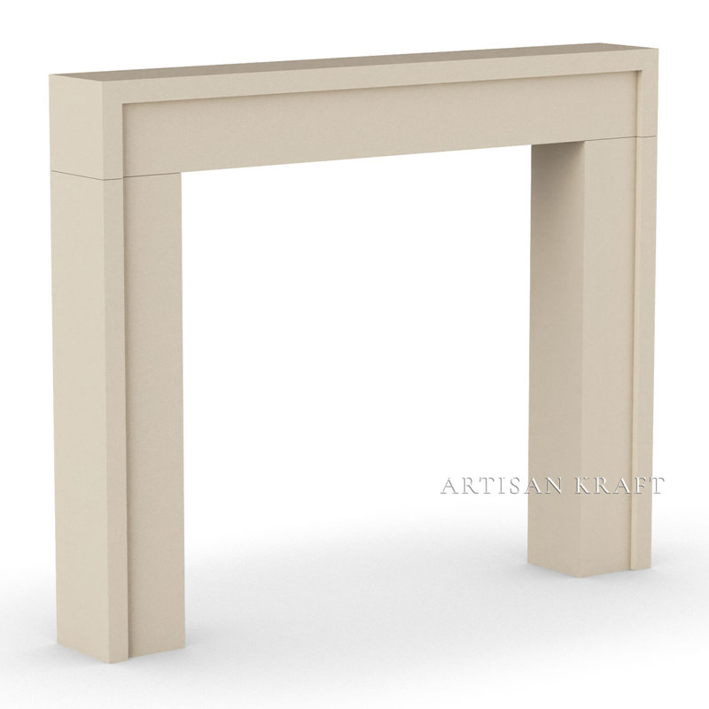 Encadrement de foyer en pierre de fonte avec foyer Bullnose Flatiron, H 49,5 po x l 62 po x P 7 po, Terre