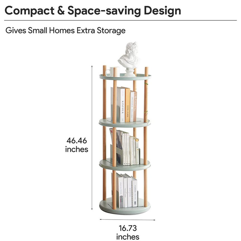 Bibliothèque standard en bois massif Kiondre, (4 tablettes) H 46,46 po x l 16,73 po