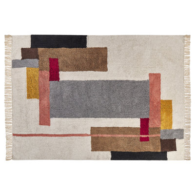 Ausherman Geometric Cotton Hand Woven Area Rug