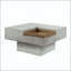 Table basse Kailano au fini gris patiné avec ciment écologique et rangement spacieux pour la vie moderne