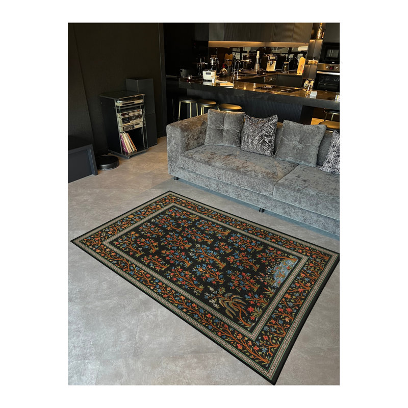 Tapis noir Mosso, 2'6" x 4'11"