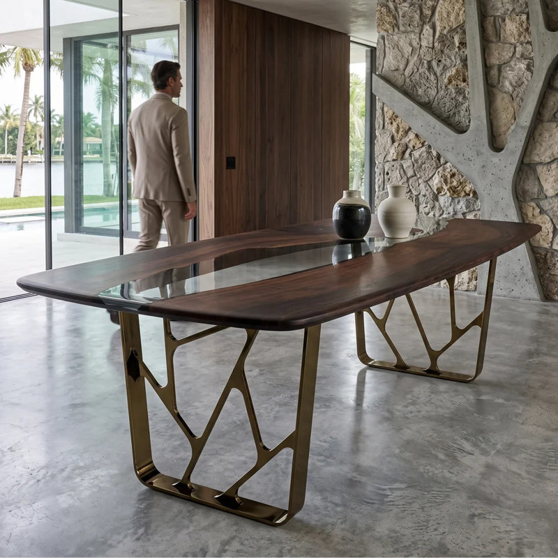 Table de salle à manger Ombrone, L 48 po x L 120 po