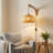 Pacitte Modern Farmhouse Wicker Plug In Bamboo Wall Sconce With Switch-lantern Basket Rattan Lampshade