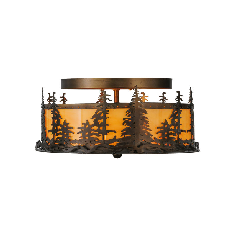 Rustic Lodge 2 - Light Semi Flush Mount