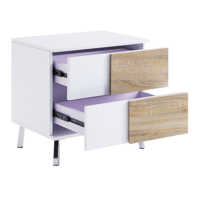 White High Gloss Finish End Table