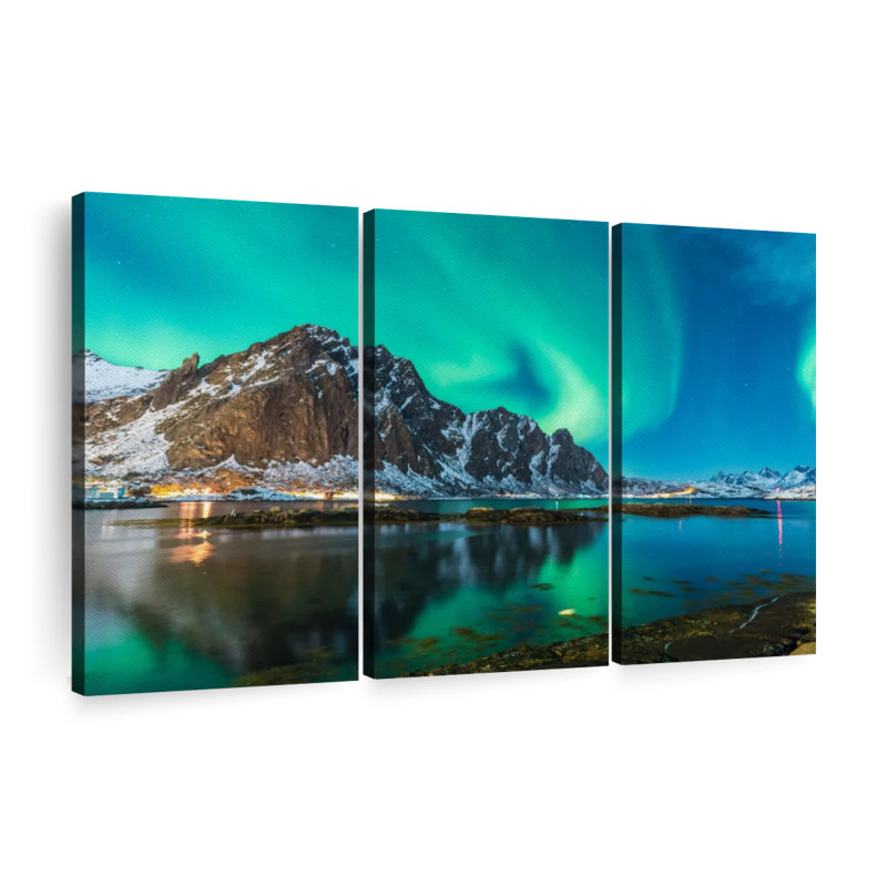 «Majestic Northern Lights», 3 pièces, H 42 po x l 65 po
