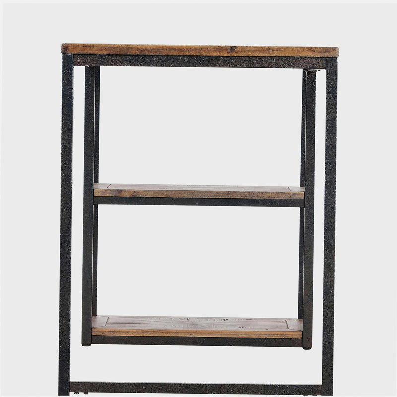 Bureau d'écriture Garviston en bois récupéré - Style industriel - Noir rustique avec sapin vieilli