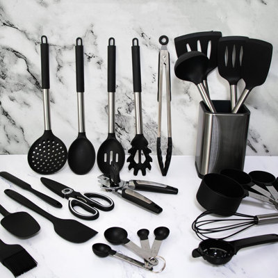 26 Pack Kitchen Cooking Utensils Set,Heat Resistant,Black