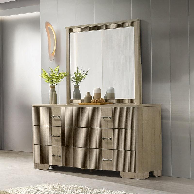 Commode en bois avec 6 tiroirs de rangement pour la chambre à coucher