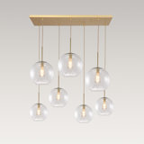 Luminaire suspendu pour îlot de cuisine 7 lumières Cveto