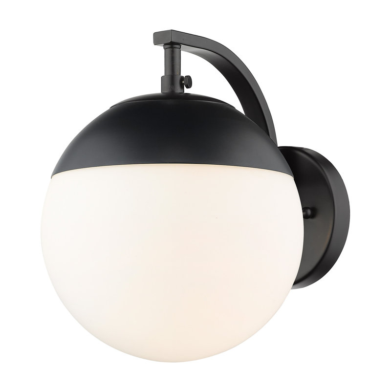 Martina Wall Sconce, Matte Black, Opal Glass