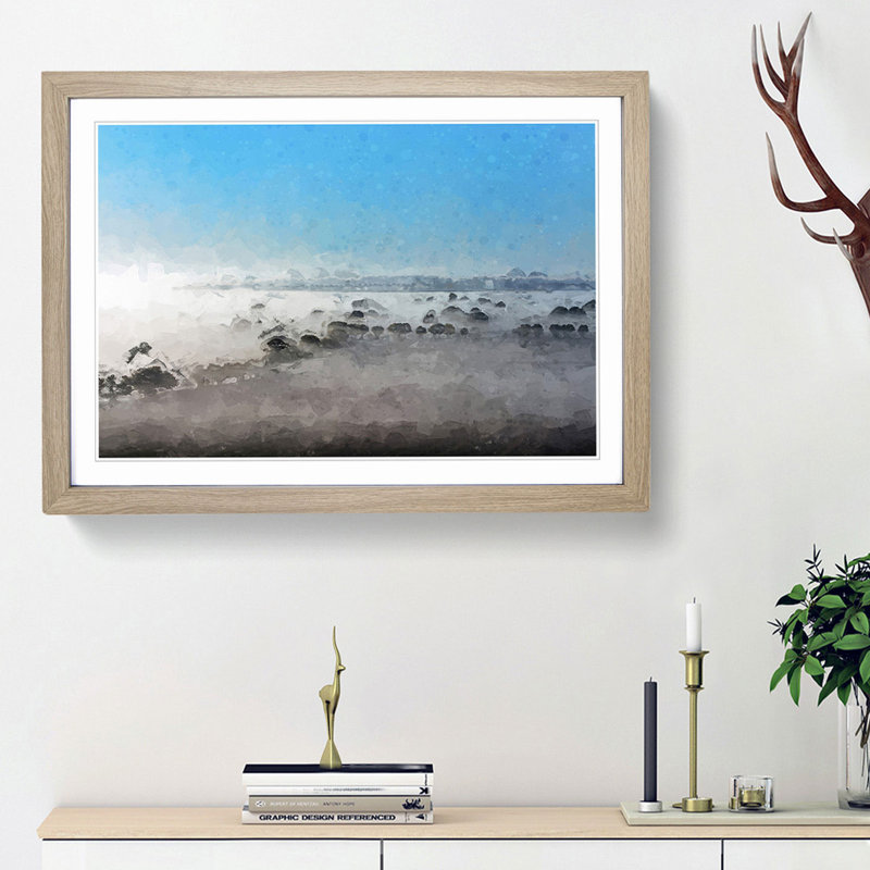 Mist over the Cotswolds - Framed Print, Oak Framed, 36cm H x 48cm W x 2cm D
