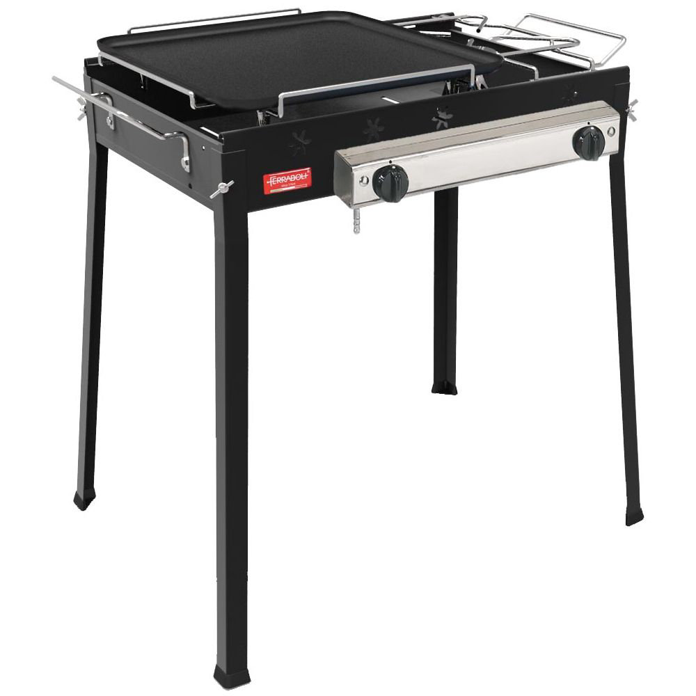 71 cm beweglicher Holzkohlegrill Combinato mit 2 Brennern