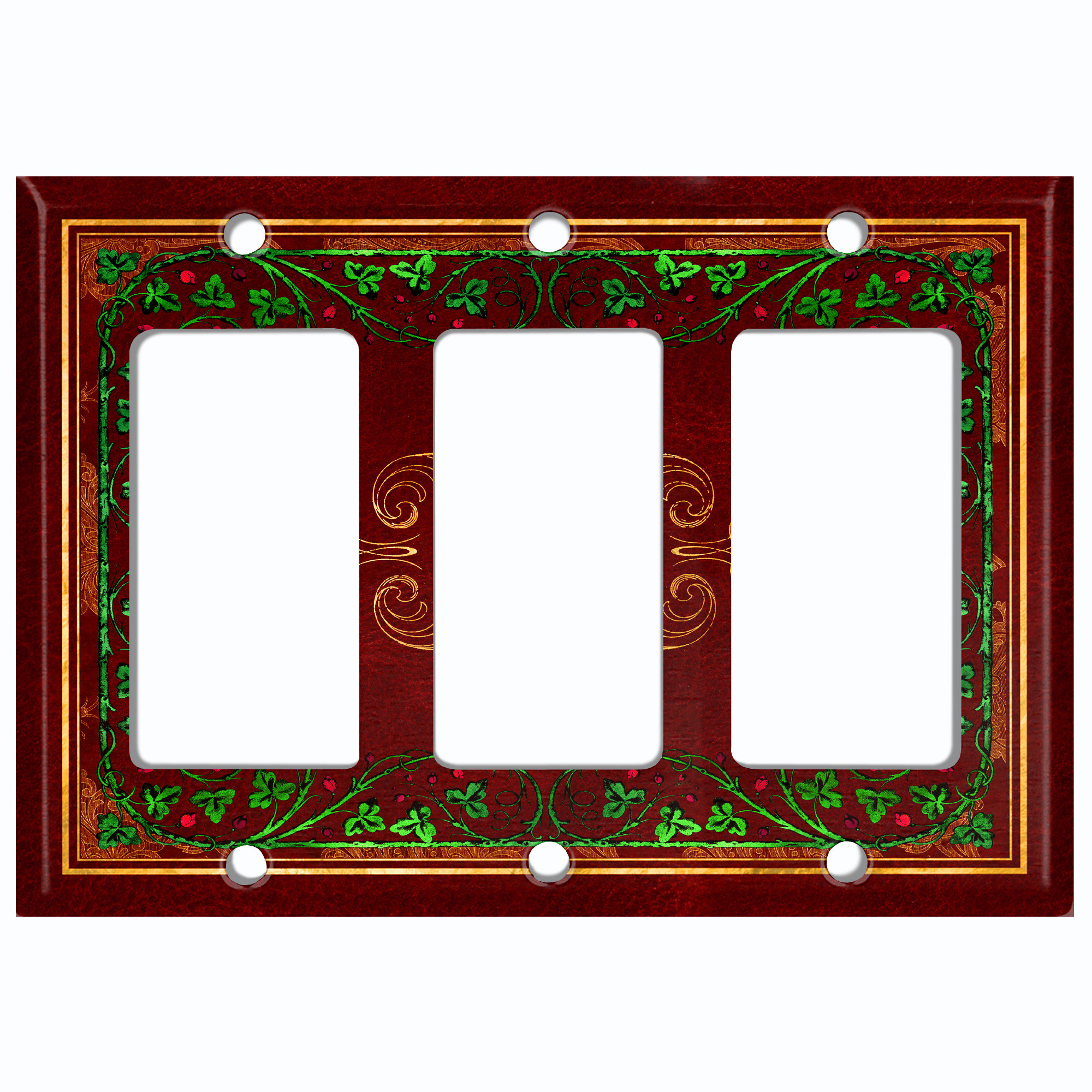 WorldAcc Rose Flowers 3-Gang Rocker Wall Plate | Wayfair