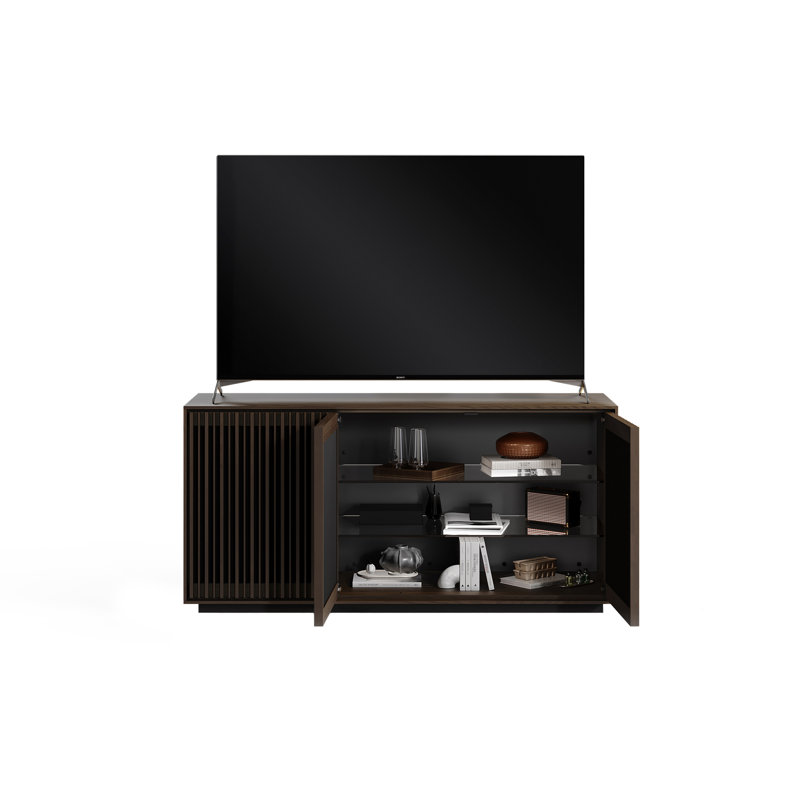 Profile 3-Door Media Storage Console, Toasted Oak