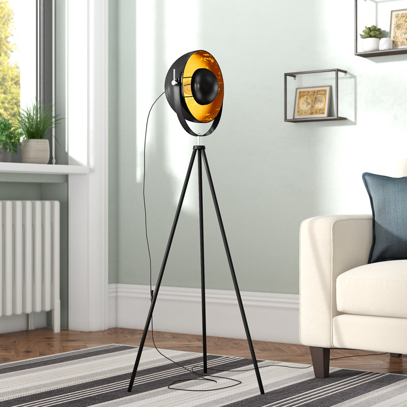 Kerns 132cm Black Tripod Floor Lamp, No Bulb