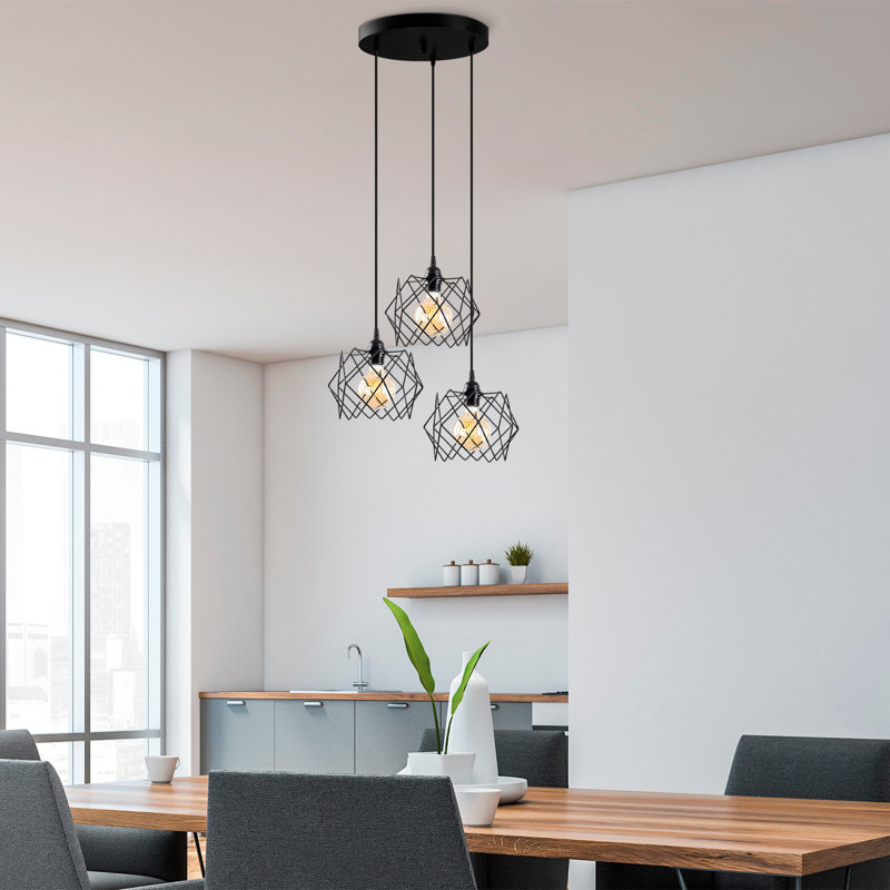 Luminaire suspendu en grappe à 3 lumières